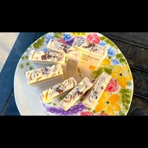 All naturally made, natural soap, handmade soap, Flax seed and Chia, unscented.